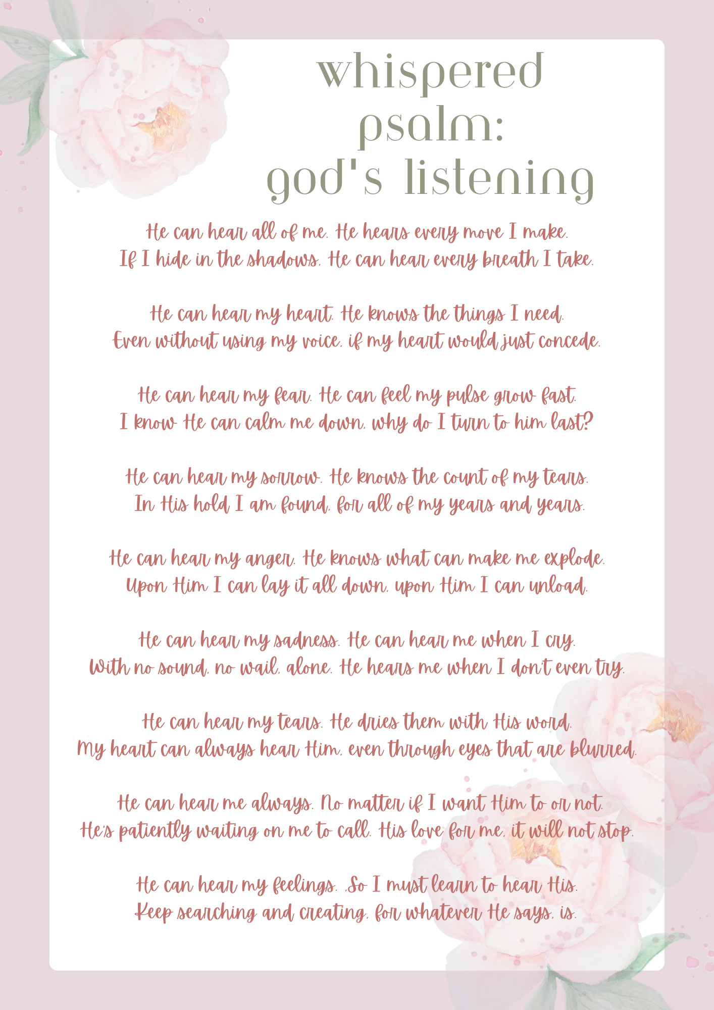 Whispered Psalm: God's Listening