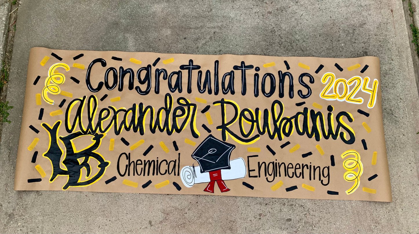 Personalized Handpainted Banner-Graduation-Event